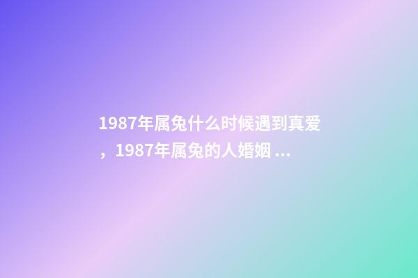 1987年属兔什么时候遇到真爱，1987年属兔的人婚姻 1987年属兔什么时候遇到真爱，1987年属兔的几月份好-第1张-观点-玄机派